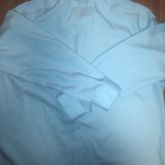 Calvin Klein Mens Large Blue Slim Fit Performance Long Sleeve Button Up Shirt - Picture 9 of 9